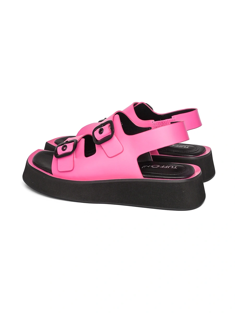 Босоножки розовые на объемной подошве